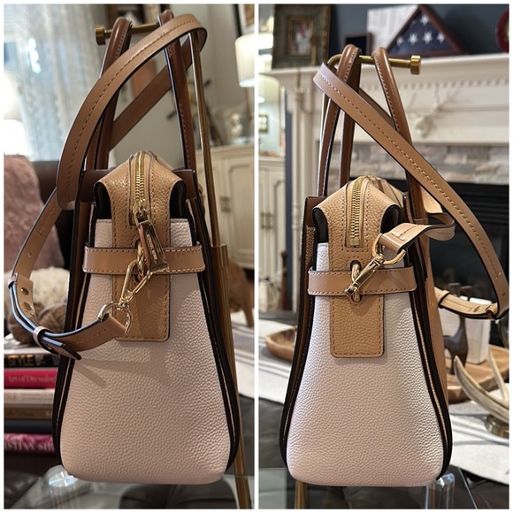 Authentic Michael Kors Mercer Tri-Color Pebbled Leather Satchel, PRISTINE! - Picture 5 of 16